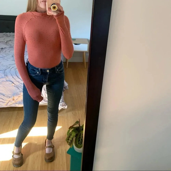 Free People Intimately Seamless Mock Neck Eyelet Bodysuit - Picture 1 of 8